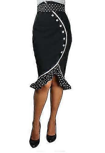 Chic Star Plus Size flæser Blyant Nederdel i sort