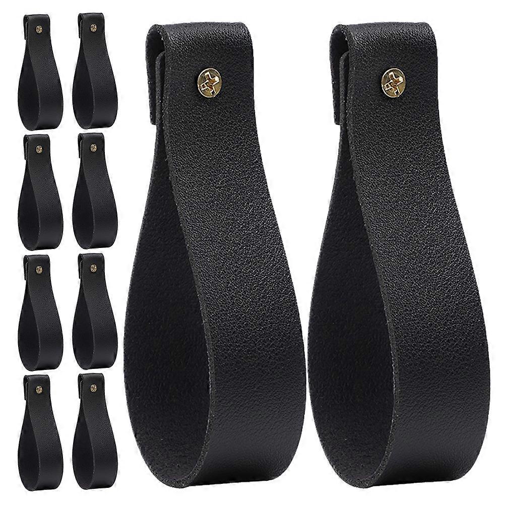 Wall Hooks Strap Towel Hook for Storage Use 10Pcs Black Holder