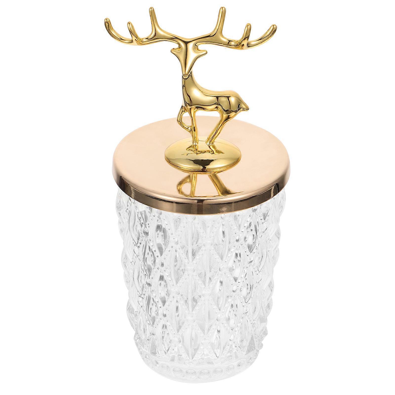Deer Head Storage Canister Glass Jar for Storage 1Pcs