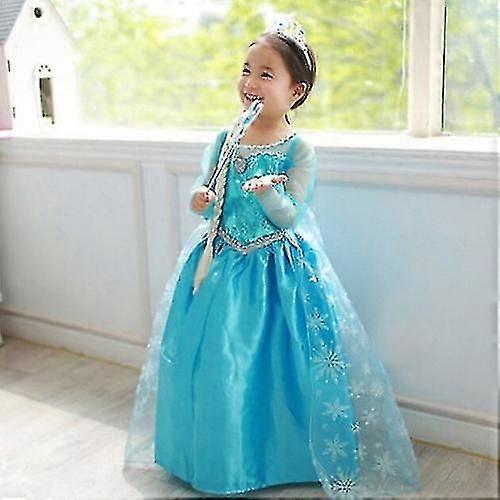 Jenter Elsa Costume Xmas Fancy Up