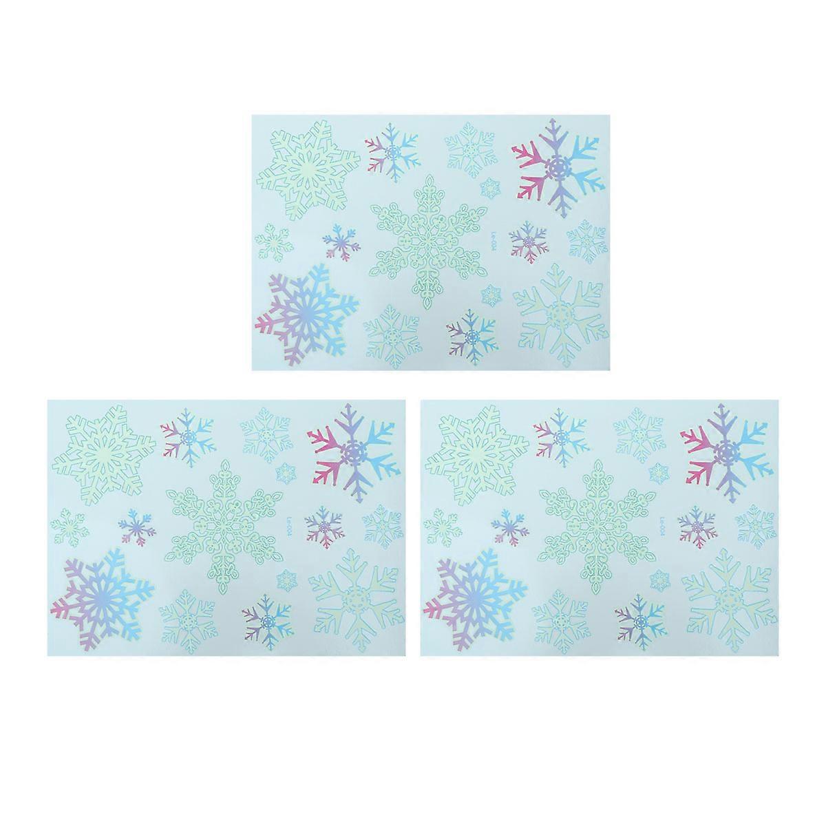 Temporary Christmas Snowflakes Stickers with Glow Effect 3Pcs