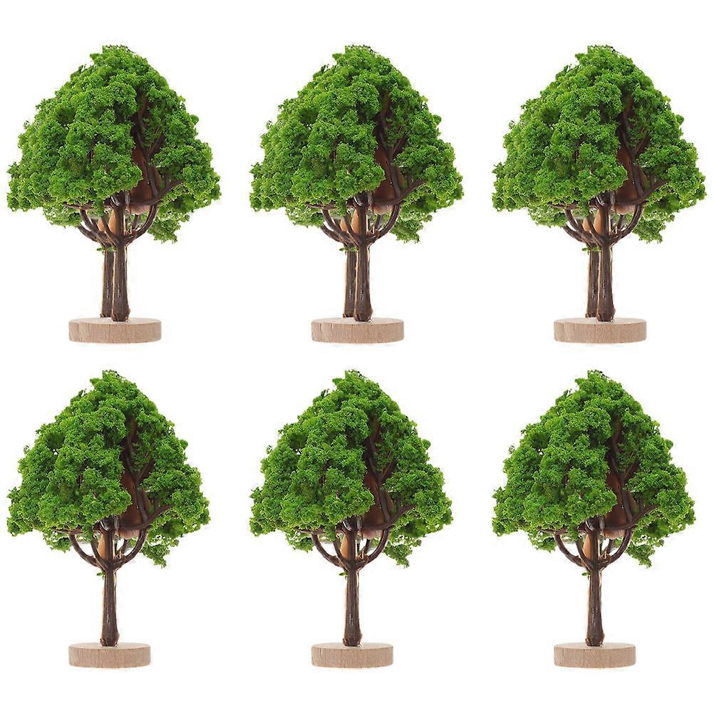 Miniature Diorama Tree for Scene Layout Decor with 6Pcs Road Trees