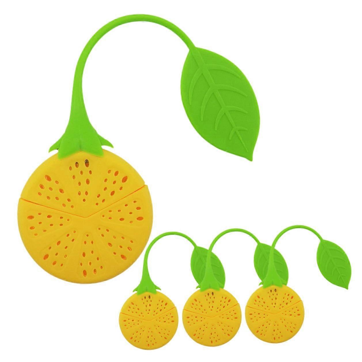 4pcs Fruit Shape Silicone Tea Infuser Loose Leaf Strainer Reusable for Cups Teapots Home Office