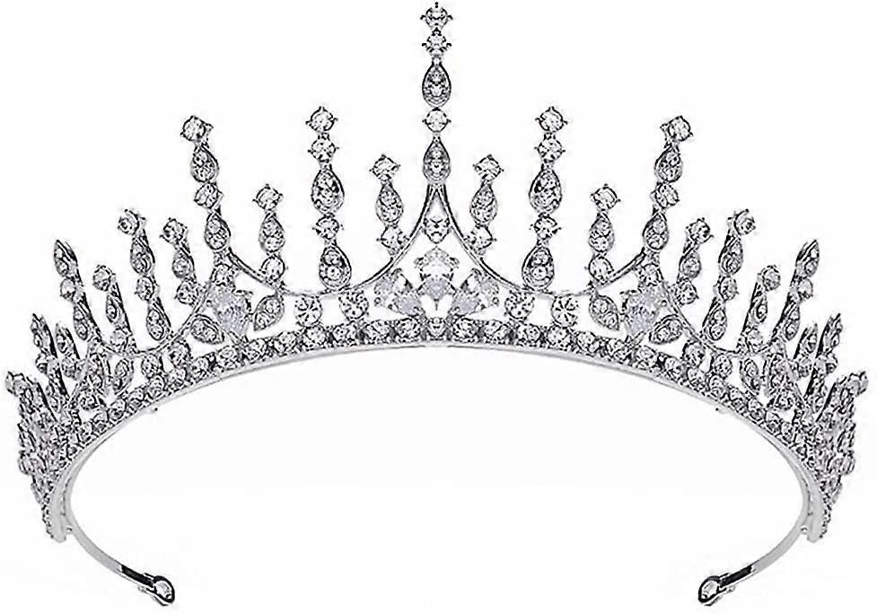 Bridal Crystal Rhinestone Tiara with Secure Side Combs Elegant Wedding Crown for Bride