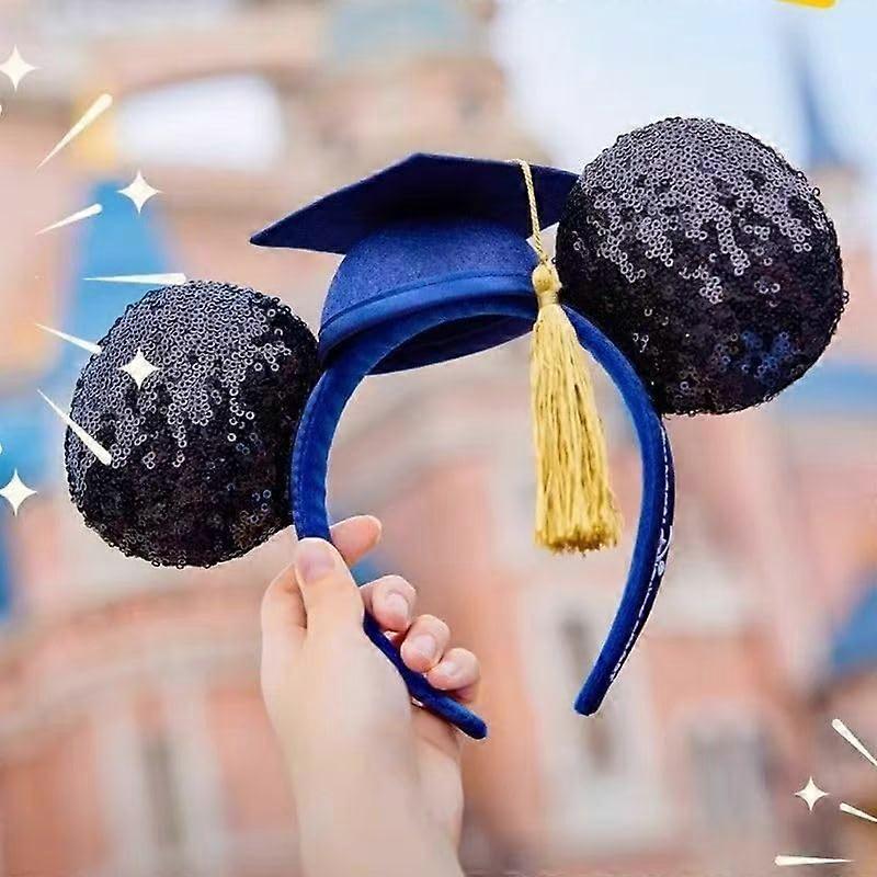3D Mouse Ear Graduation Headband with Attached Cap Lightweight Style