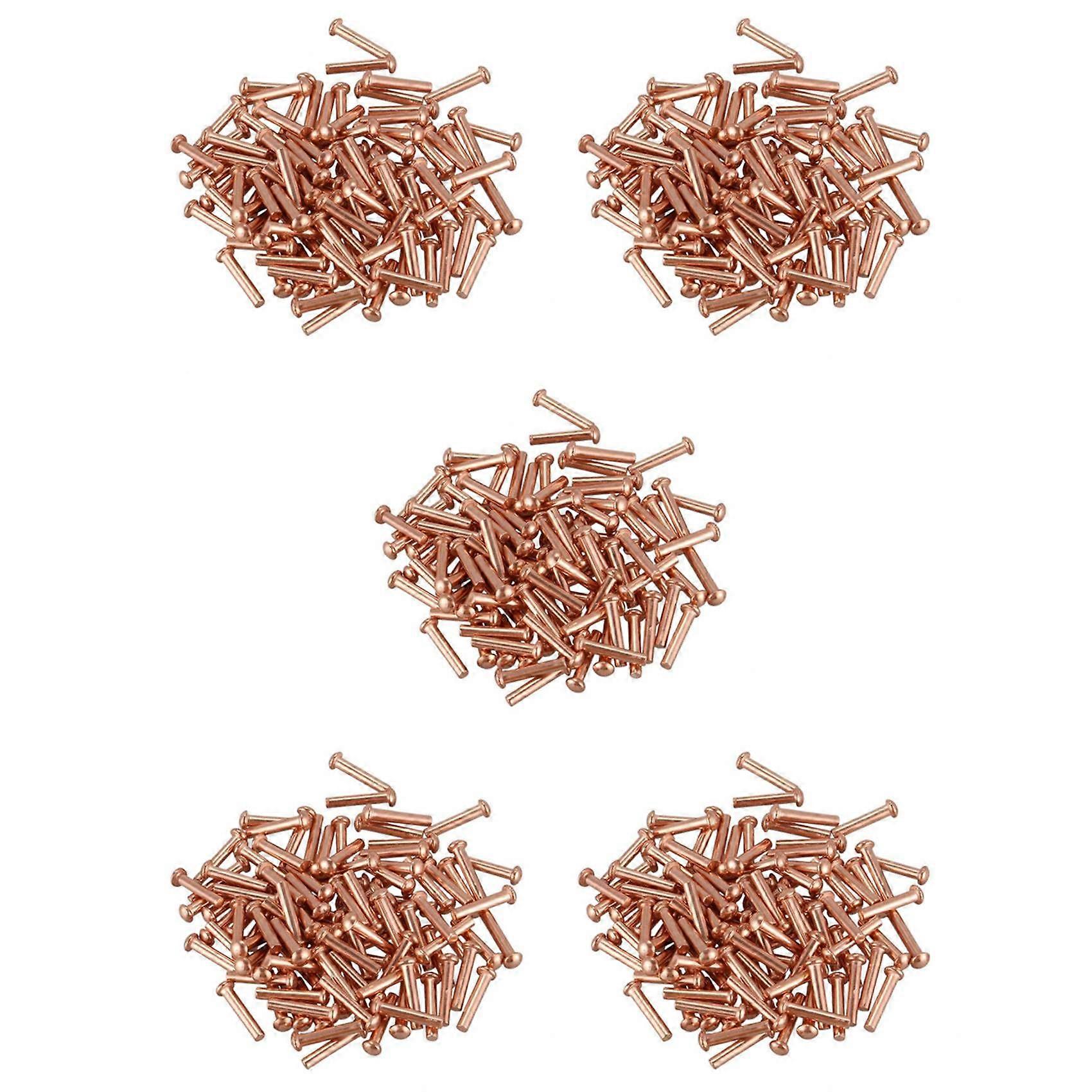 500 Pcs 5/64Inch x 25/64Inch Round Head Copper Solid Rivets Fasteners