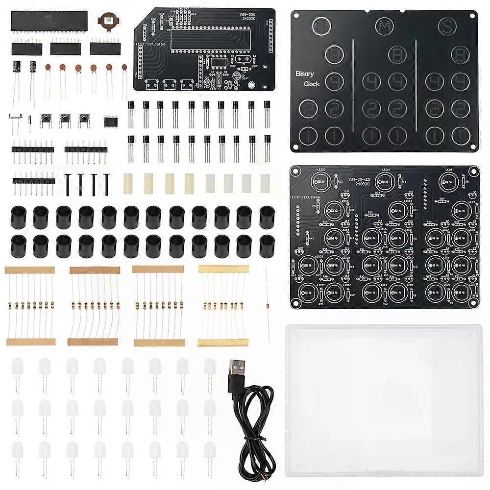 DC 5V Binary Electronic Clock DIY Kit LED Light Display Binary Clock Electronic Circuit Teaching Experiment Soldering Practice