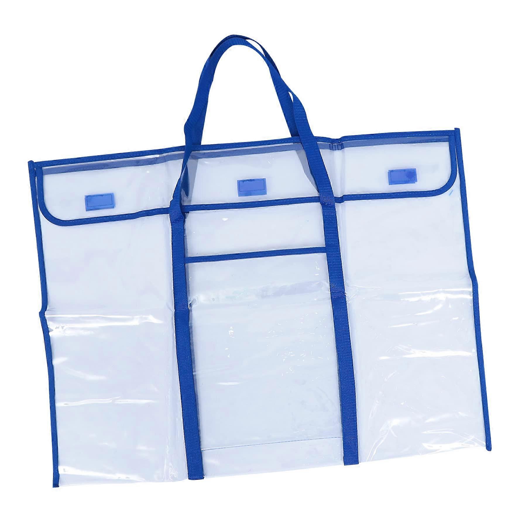 Poster Board Storage Bag with Shoulder Strap, Large Capacity Organizer for Teachers, Blue