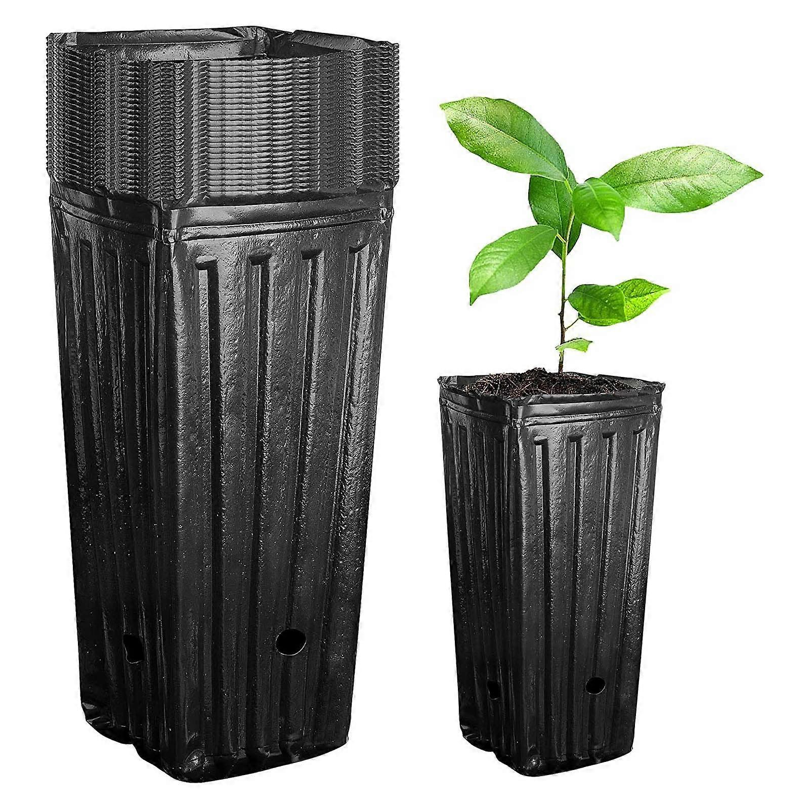 20 Pack Large Plastic Deep Tree Pots 7.8in for Garden Seedlings and Nursery Plants