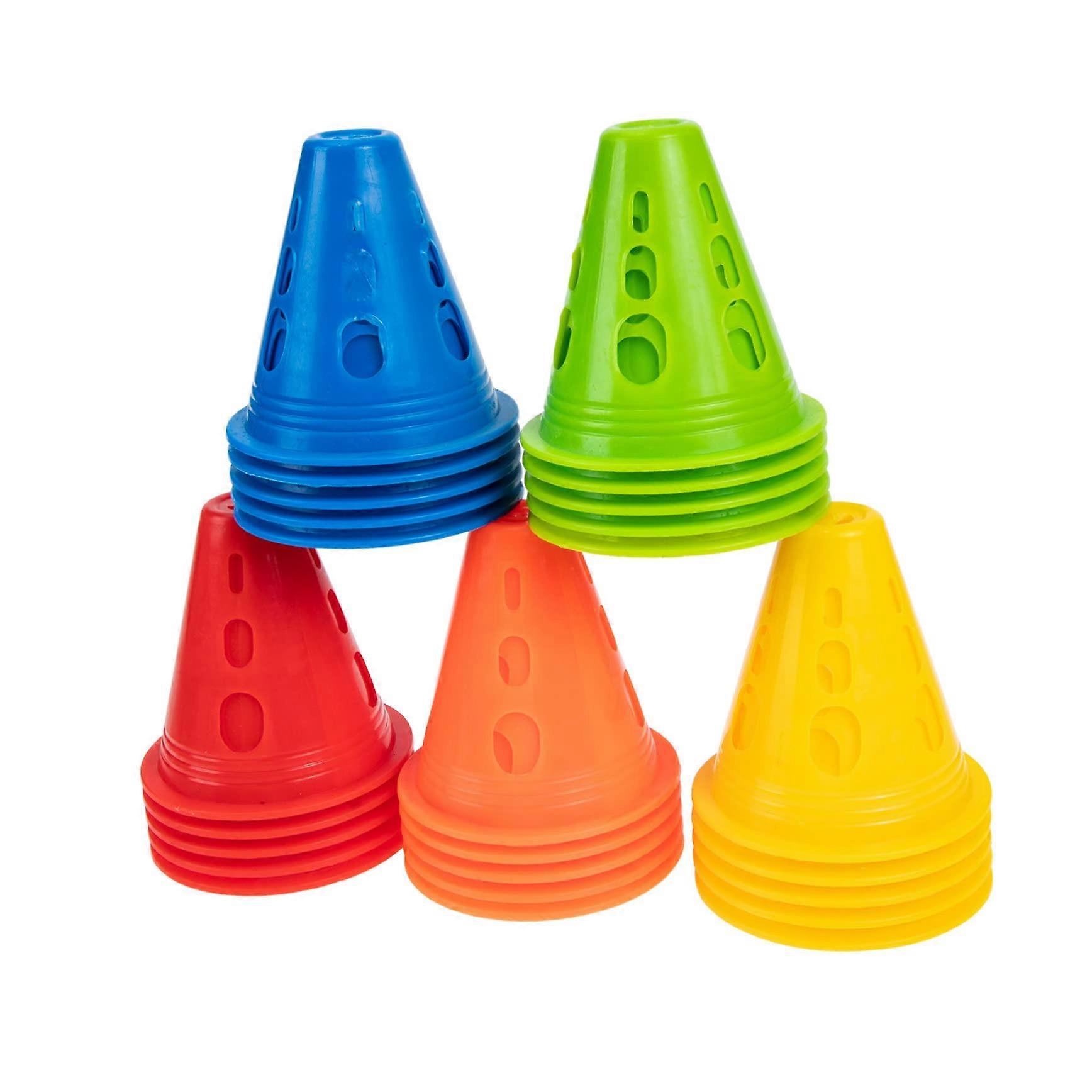 25pcs Roller Skating Cones Set Durable PE Windproof Base Agility Training Markers for Indoor Outdoor Use