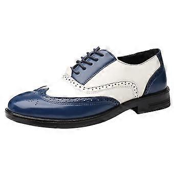 Męskie buty wizytowe typu oksford, inspirowane włoskim stylem, skórzane brogsy, szpiczasty nosek, sznurowane, formalne, biznesowe, ślubne, Azul 10UK
