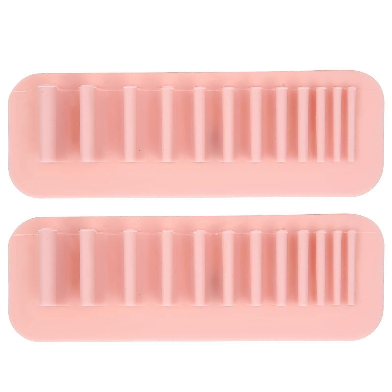 Makeup Brush Drying Rack Wall Mounted with Silicone Holder for Proper BristleDown Drying, 2 Pack