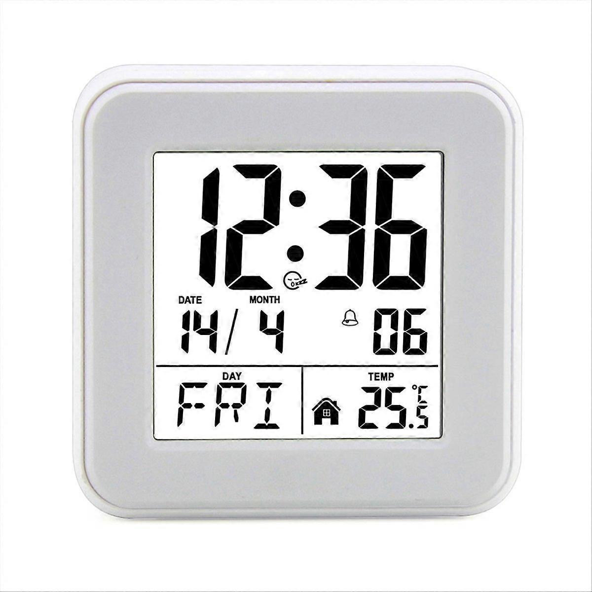  calendar alarm clock,bedside voice-activated clock white