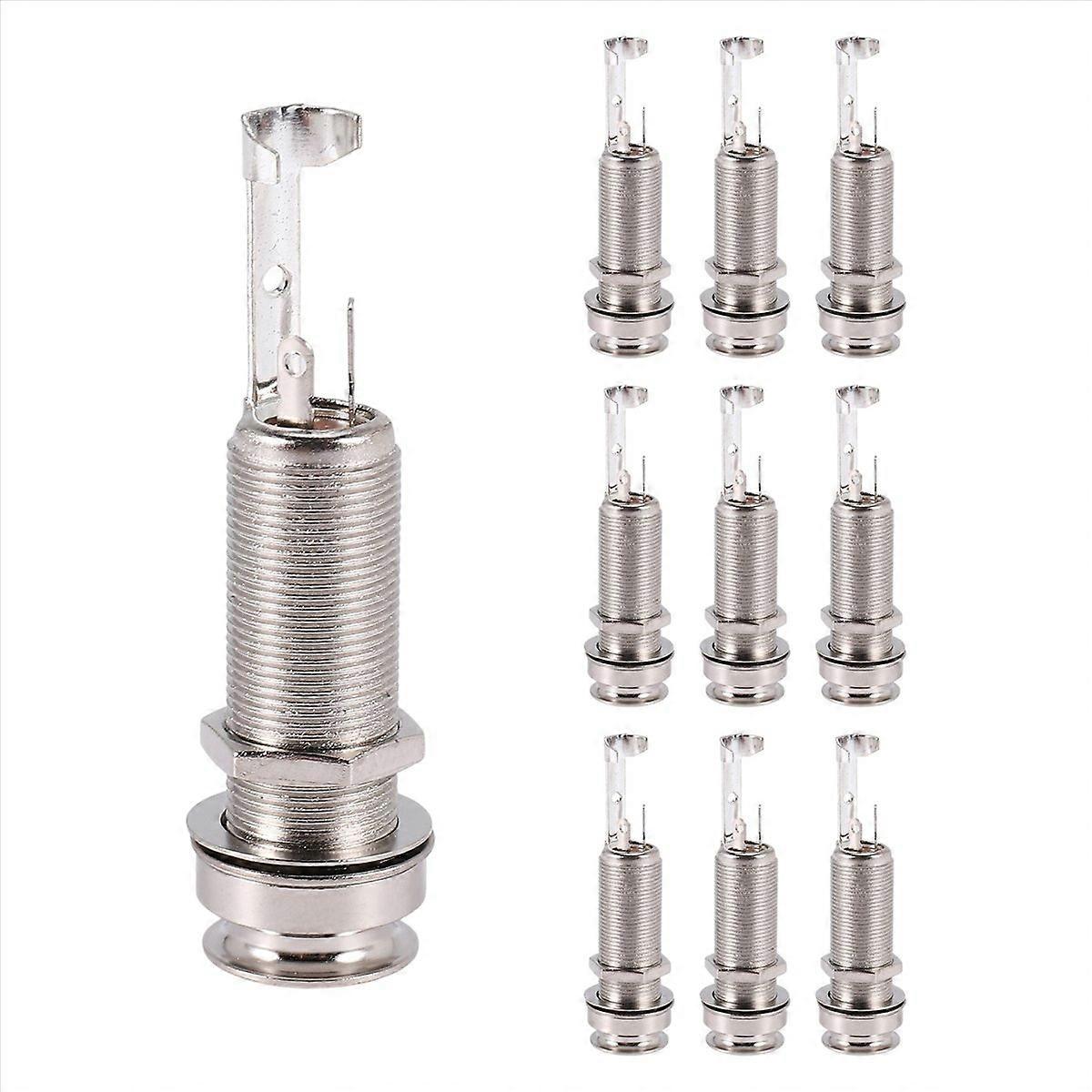 10PCS Guitar Pickup Endpin Output Jack Nickel Strap Lock Chrome