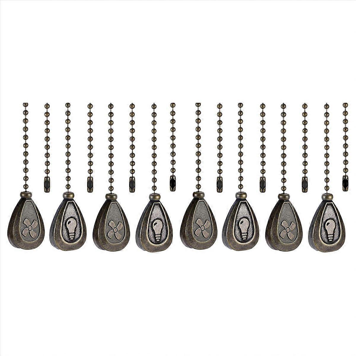 8 Pack Bronzed Ceiling Fan Pull Chain Extension, Classic Drop Shaped Pendant Pull Chains for Ceiling