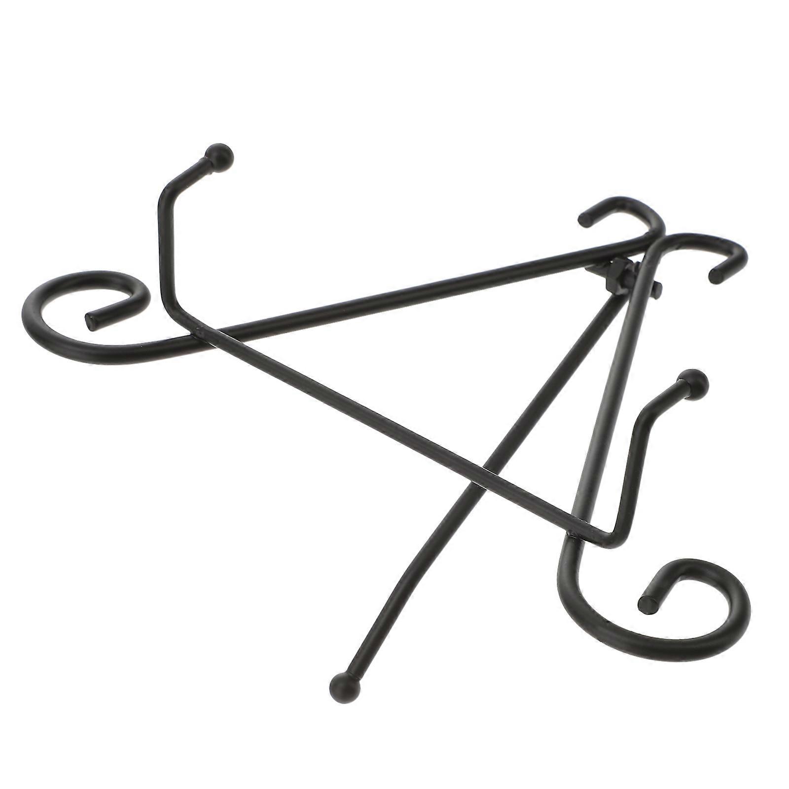 Vertical Shelf Iron Art Display Stand for Plates Black