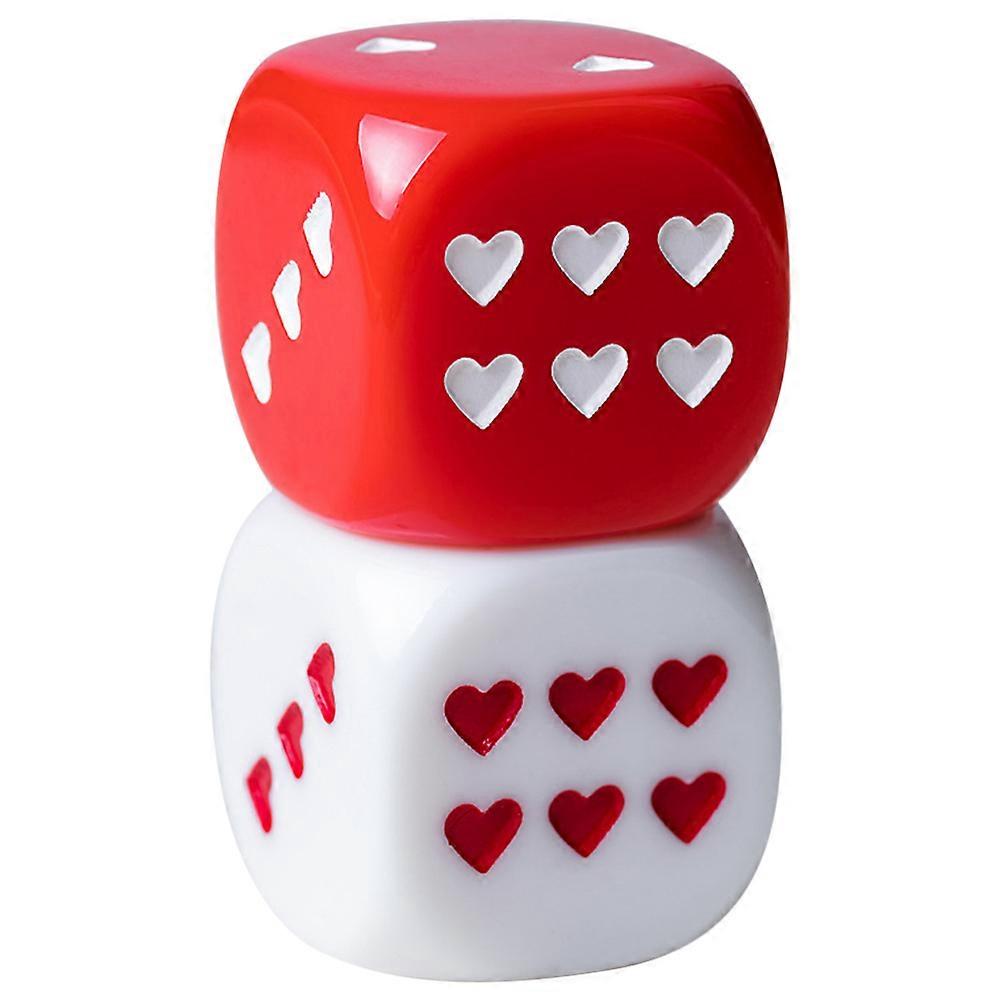 Multi Sided Game 2Pcs Heart Pattern Dices for Playing