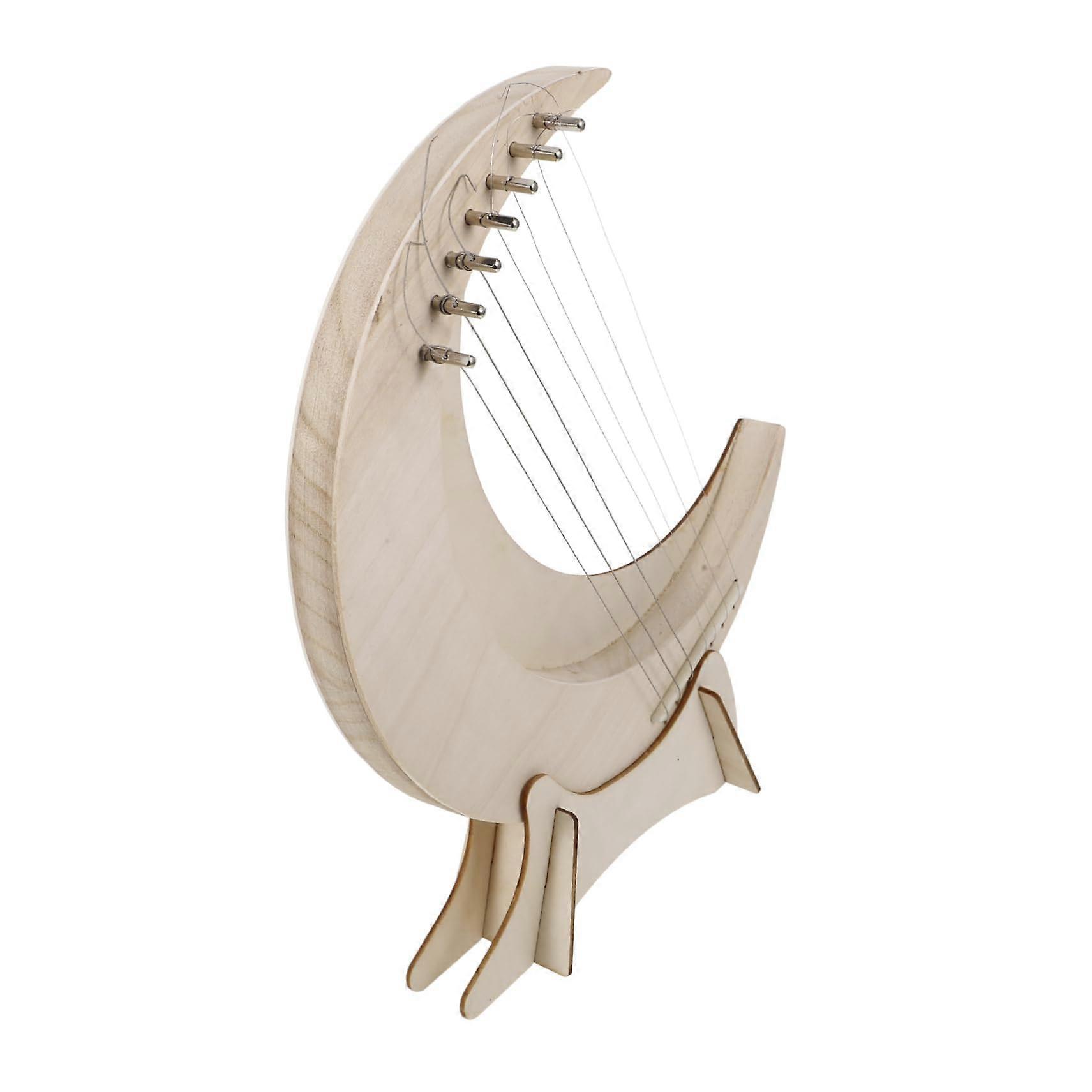 Wooden Lyre Harp for Beginners with Extra Strings Small Handheld Design Easy Learning Instrument