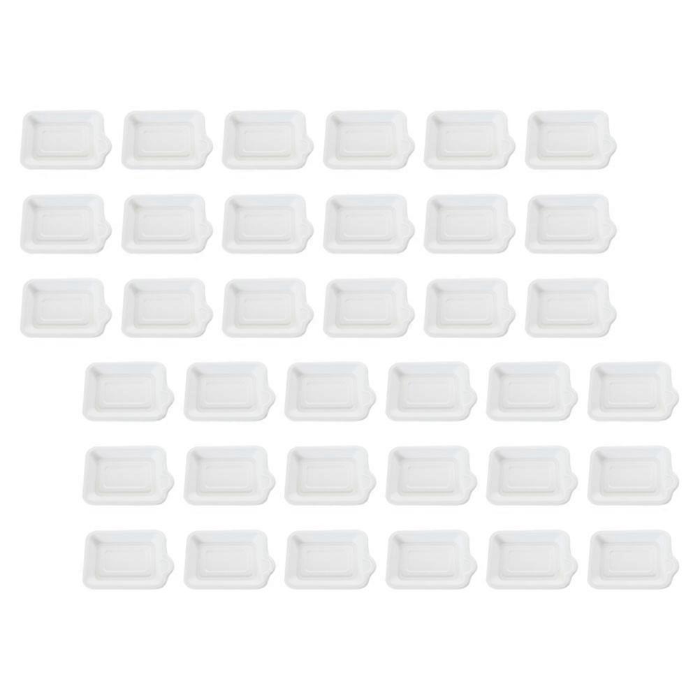 Leakproof Sugarcane Paper White Rectangle for Parties and BBQ Events 75Pcs