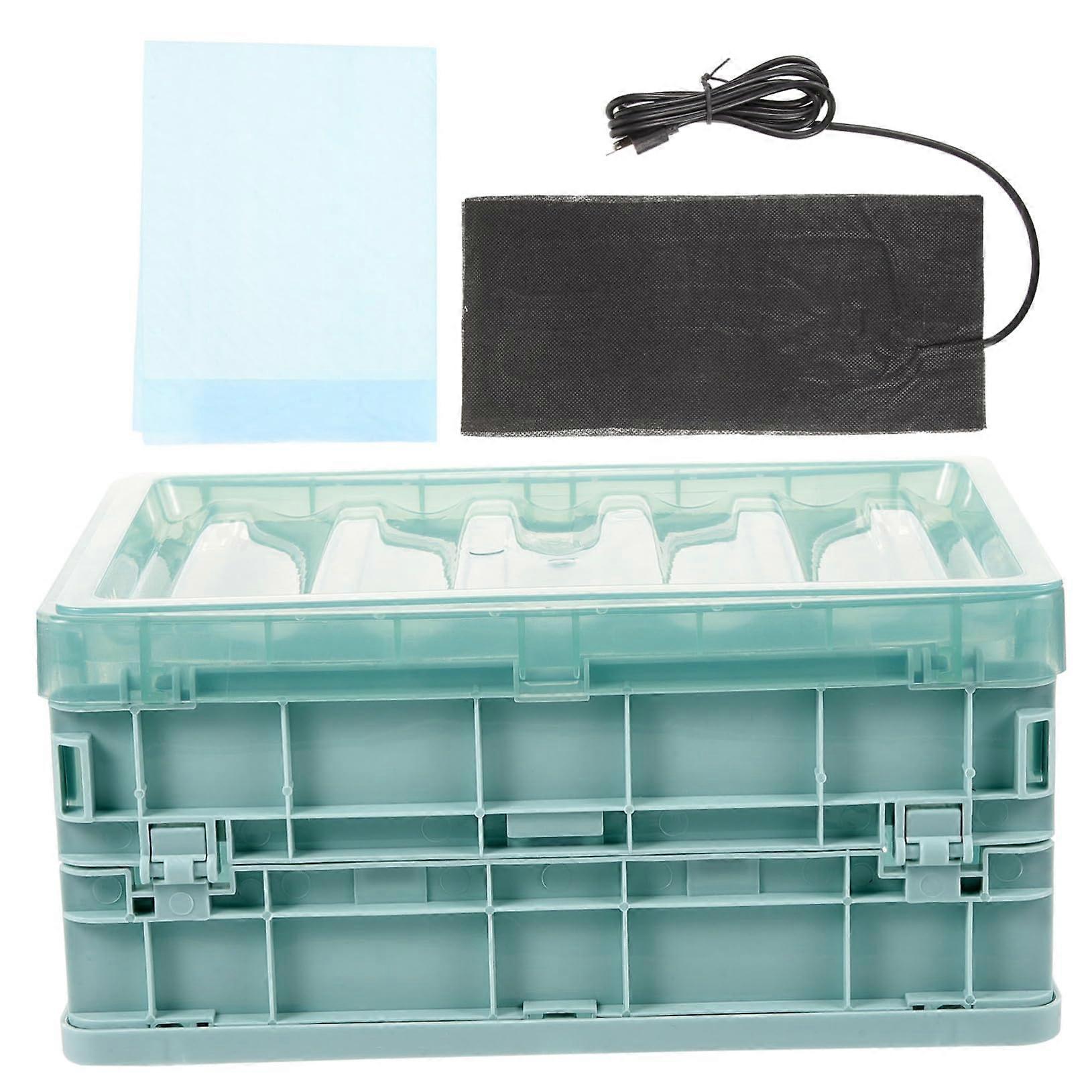 Egg Incubator with Heating Pad, Foldable Chicken Brooder Box for Chicks, Ducklings and Birds