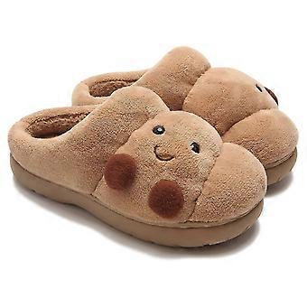 Croissant Shape House Slippers for Women Soft Cotton Slippers Indoor House Shoe Comfortable Anti Skid Bedroom Shoe  44 45