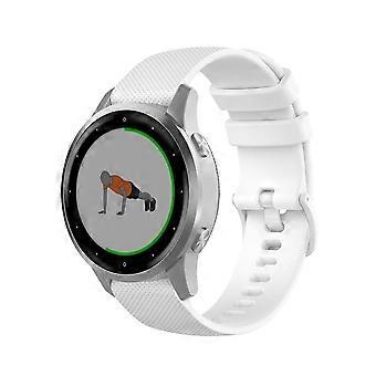 18mm White Silicone Replacement Strap Soft Comfort Quick Release for Garmin Vivoactive 4S Watch