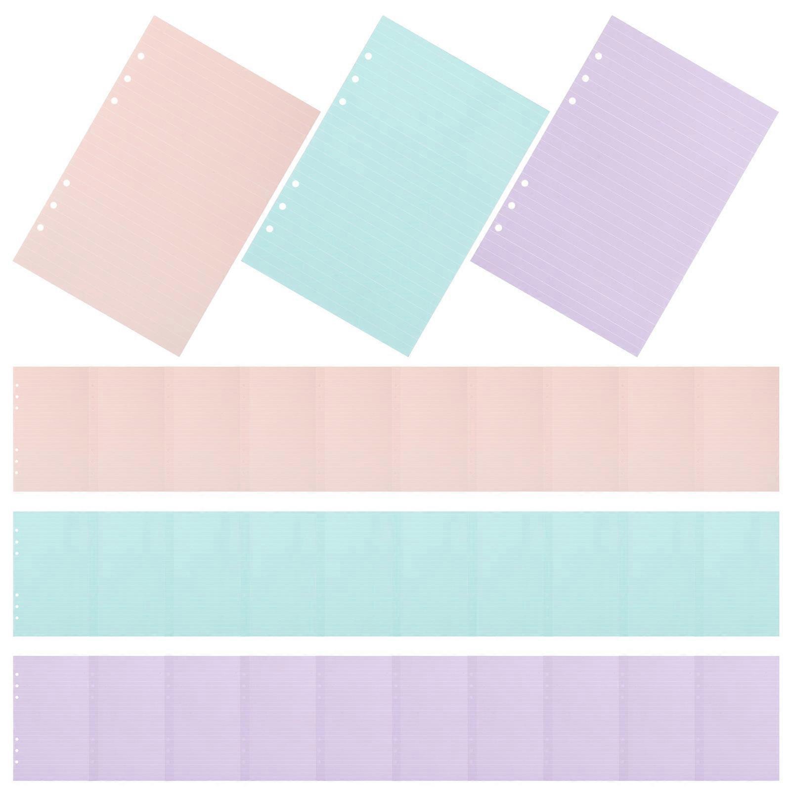 Assorted Color Notebook Refill Paper Notebook Replacement Inserts for Writing 3 Books