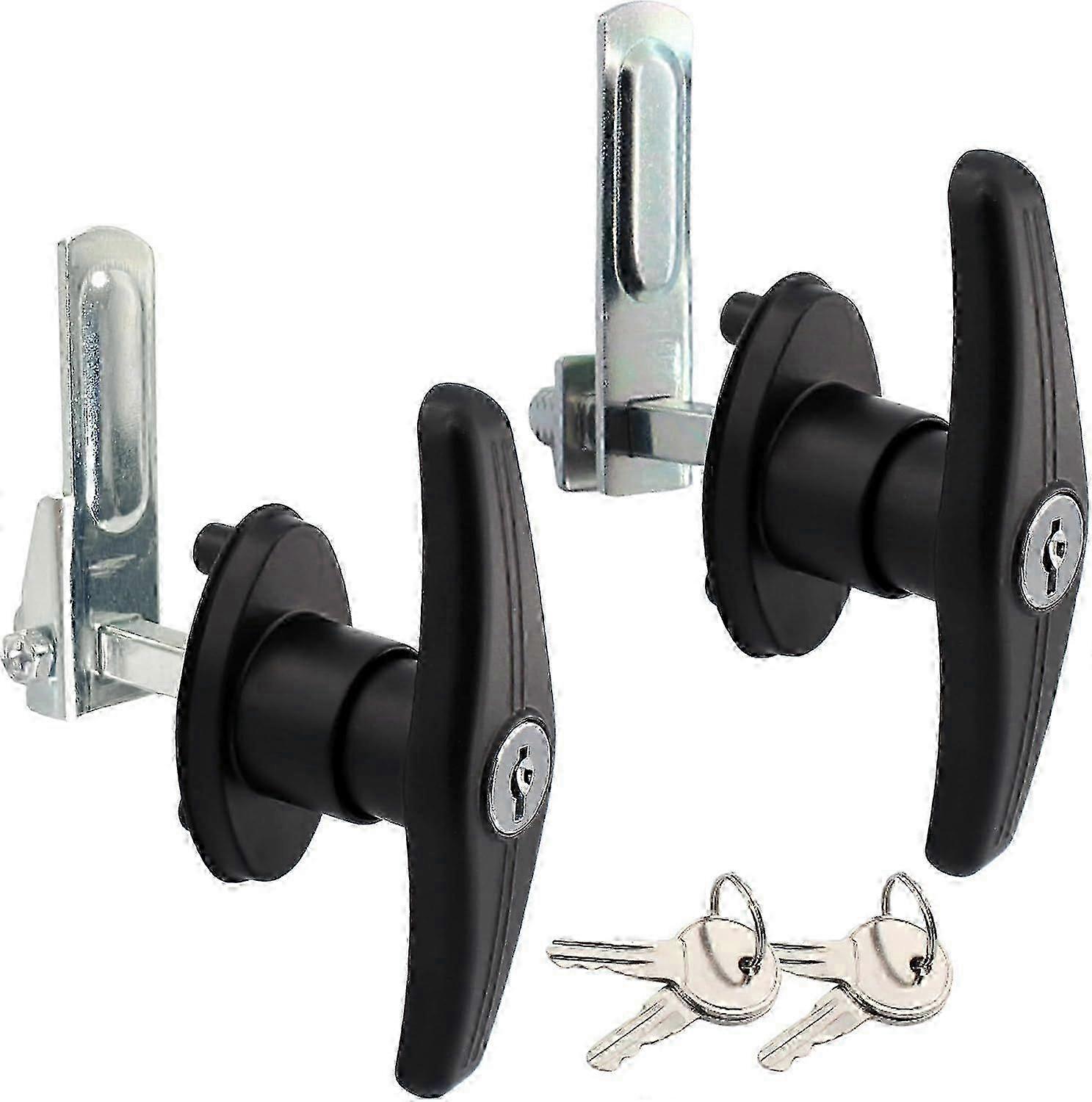 Replacement T-Handle Lock compatible with Truck Canopy Camper Shell, Quick Install Kit with Clockwise and Counterclockwise Handles
