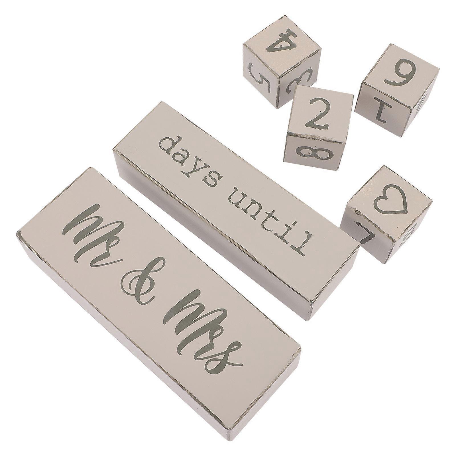 Wedding Countdown Blocks Calendar Decor for 2Pcs Wedding Countdown