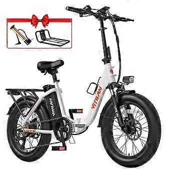 Vitilan u3 White Fat Tyre eBike Brushless Motor 48V LCD Display Twist Throttle IPX6