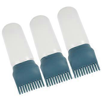 Hair Color Applicator Bottle with Comb for Hair Dye 3Pcs Plastic Multi Color