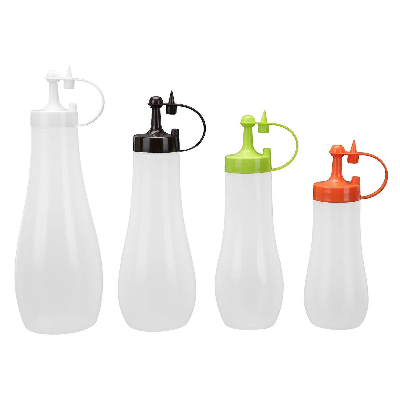 Sauce Bottles Squeeze for Storage Use 4Pcs Assorted