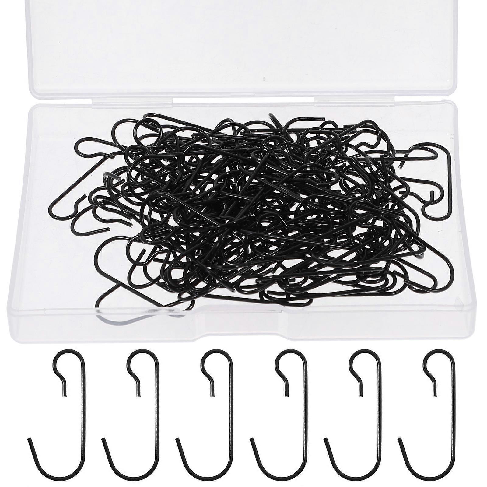 Black Iron Multipurpose Xmas Stocking Hooks for Hanging Use 120Pcs Set