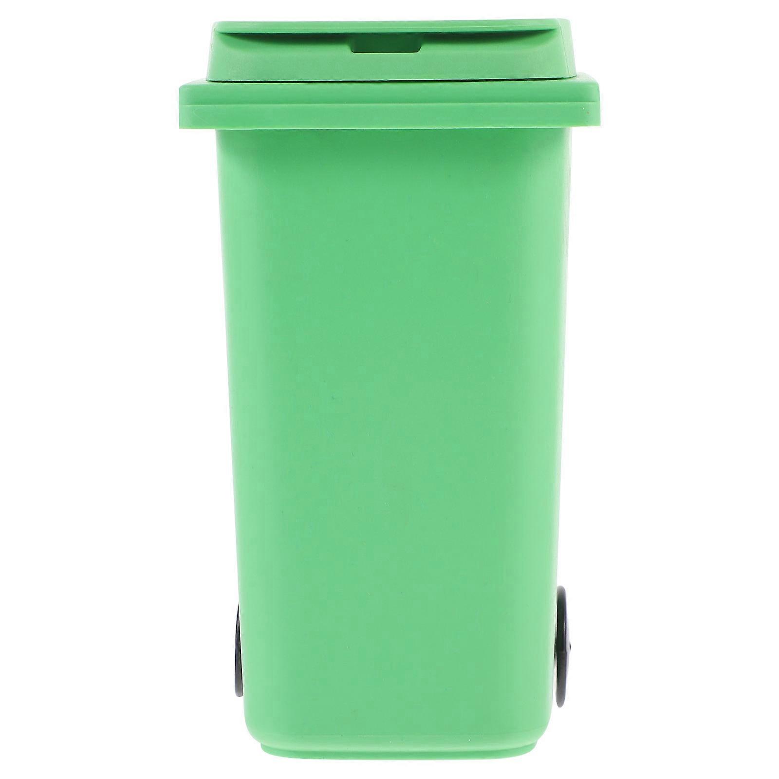 Desktop Trash Can Multi-Function Office Use Mini Green Plastic