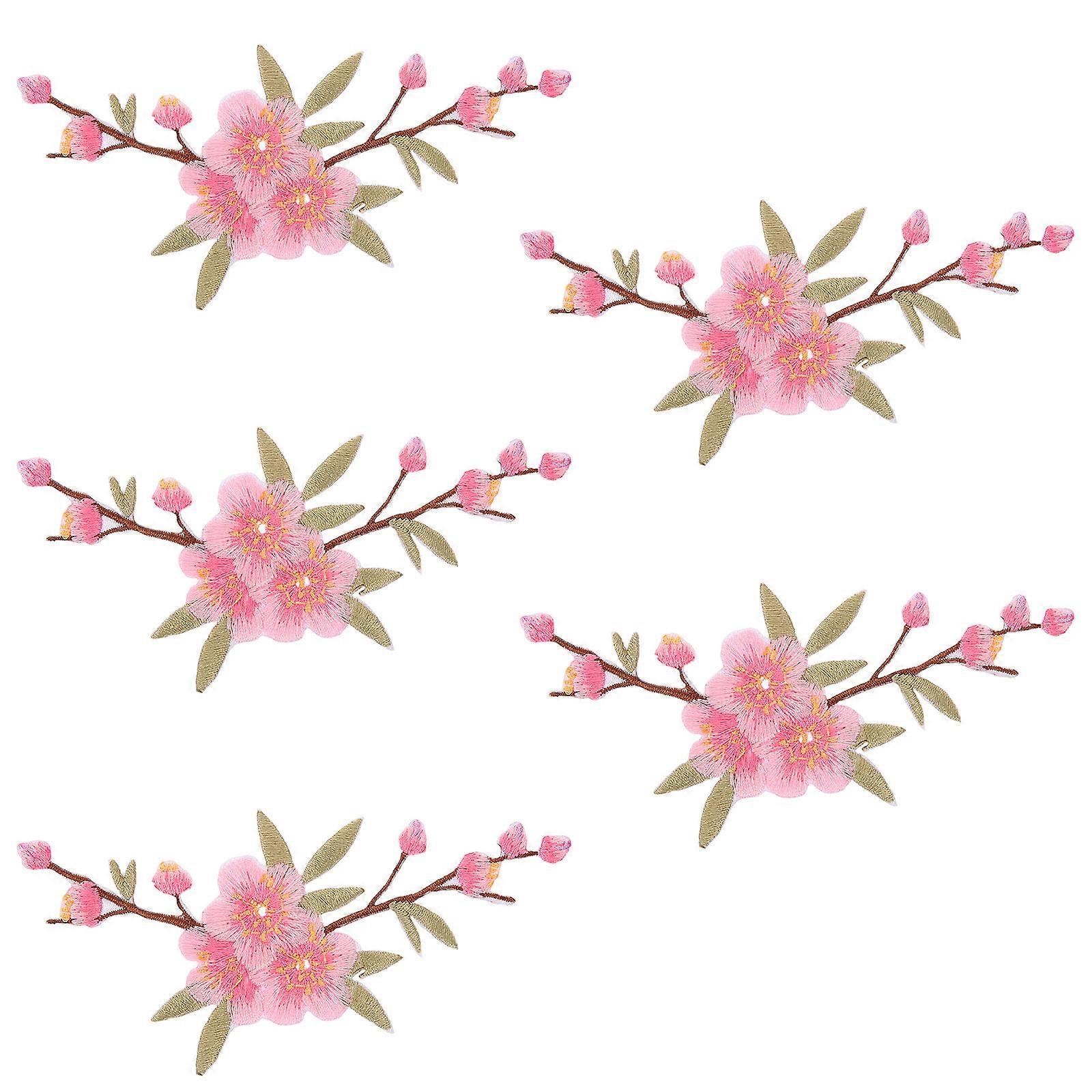 5pcs Fer Patchs Vêtements Patchs Fleur Fer Sur Patchs Broderie Patchs Appliques Patchs