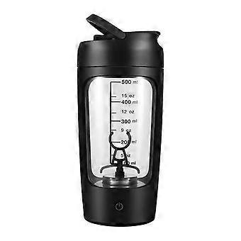 Copo Misturador Portátil Elétrico de Garrafa Shaker de Proteína para Milkshakes de Leite Preto