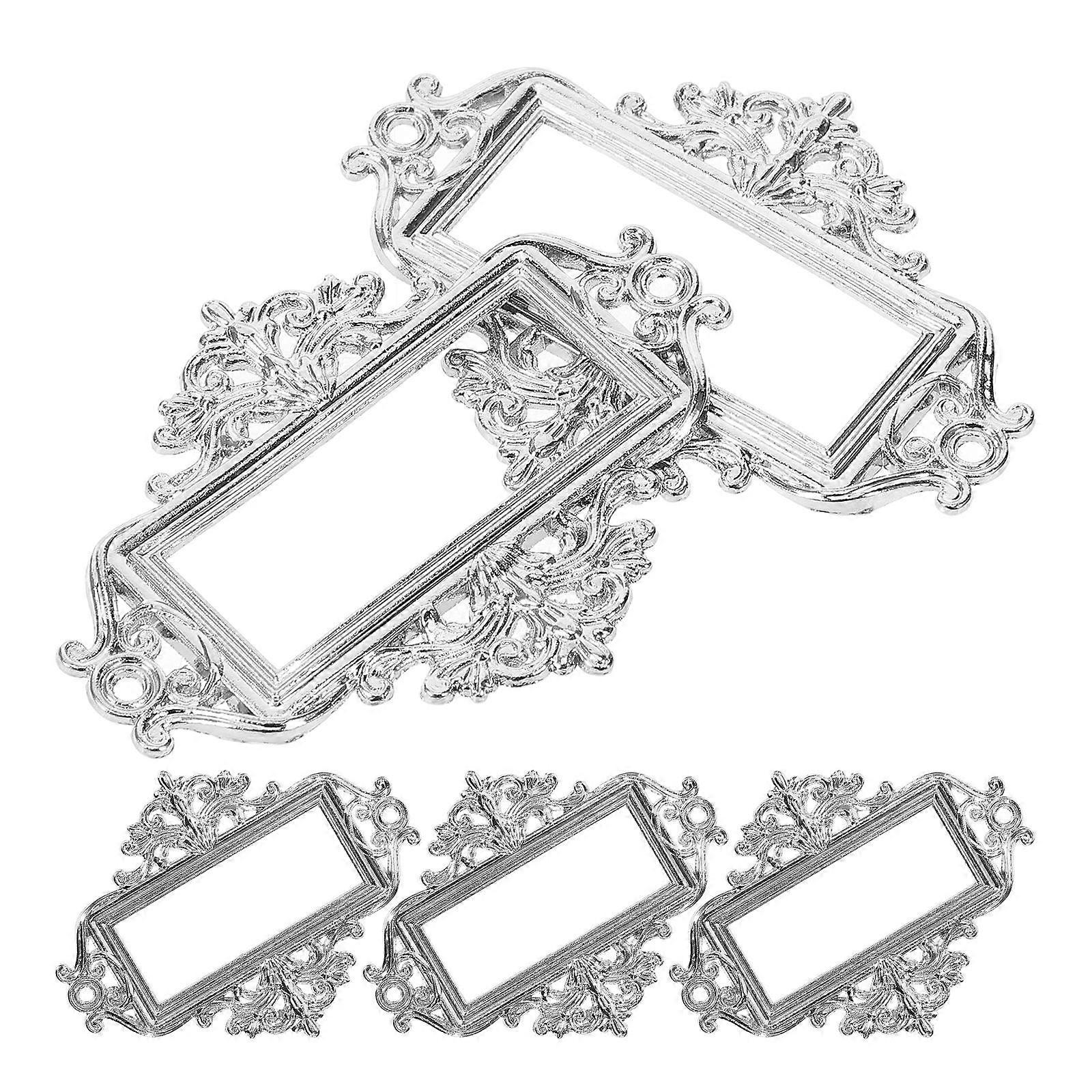 5Pcs Metal Label Holder Frames Drawer Cabinet Label Frames Label Holders