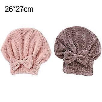 2 Pack Microfiber Hair Drying Towels, Super Absorbent Turban Hair Towel Cap,