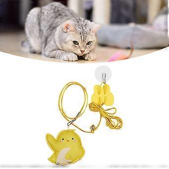 Porta gatto teaser giocattolo retrattile sostituibile pendente pendente elastico corda interattiva porta gattino giocattolo