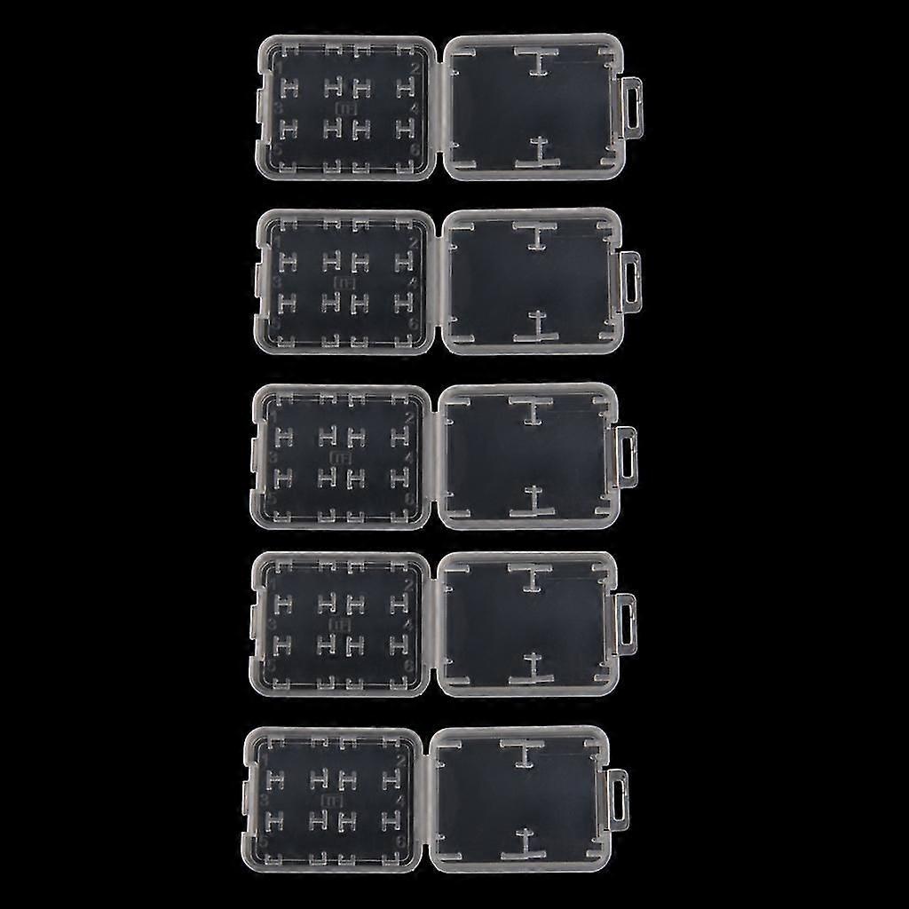 5 Slots Clear Plastic Memory Card For Case Holder For Sd Sdhc  Micro Sd Memory