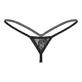 Women's Sheer Lace Micro Thongs G-Strings Low Rise Elastic Waist T-Back Lingerie Underwear
