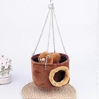 Dww Hanging Hammock for Small Pets, Play Area for Curling Up, Shelter for Squirrels, Chinchillas, Guinea Pigs, Rats, Mice