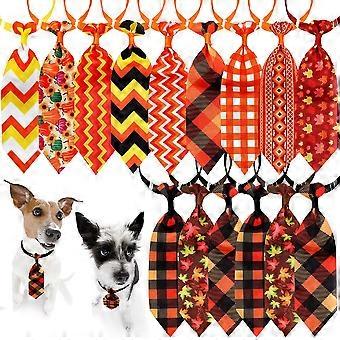 (12 Pieces)Generic Pet Tie Halloween Themed Pet Tie Spooky Thanksgiving Pet Tie Adjustable Comfortable Exquisite Cat Dog Tie