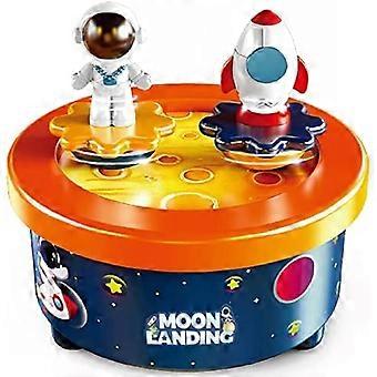 Mondlandung Spieluhr Thema Kuchen Topper mit Astronaut und Raumschiff tanzenden Figuren und Fly Me To The Moon Melodie