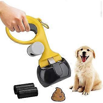 Schwarze Hundekotschaufel, Kackschaufel Hundekotschaufel mit zusammenklappbarem Müllsack für Hunde / Katzen Innen- / Außenrasen