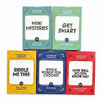 5-in-1 Party-Kartenspielset für nach dem Abendessen: Errate den Song, lerne clever, Mini-Rätsel, Quizkarten, Gesprächskarten – das perfekte Geschenk für einen Spieleabend mit der Familie