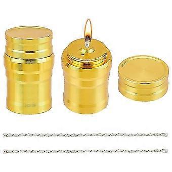 2PCS Portable Metal Mini Alcohol Burner Lamp Metal Alcohol Stove with Cotton Cord compatible for Household Outdoor Camping