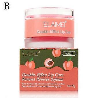 Dual-Action Lip Sleeping Mask with Strawberry and Peach Scrub and Hydrating Cream for Overnight Care