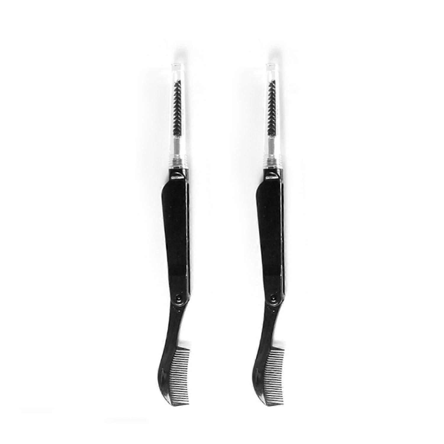 Eyebrow Brush Set for Precise Application, Angled and Spoolie Ends, 2Pc Professional Makeup Tool