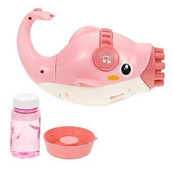 Cartoon Bubble Maker Electric Bubble Blower for Kids Plastic Pink Plaything